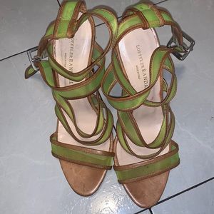 Loeffler Randall Neon Green Mesh Strappy Sandals